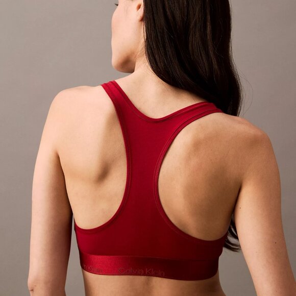NEW CALVIN KLEIN Juneberry Red Icon Cotton Modal Holiday Shine Bralette L - Picture 3 of 5